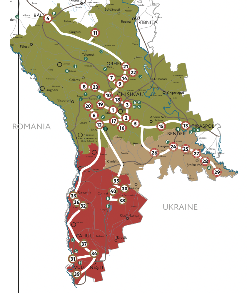 Moldova Wine Tourism Map